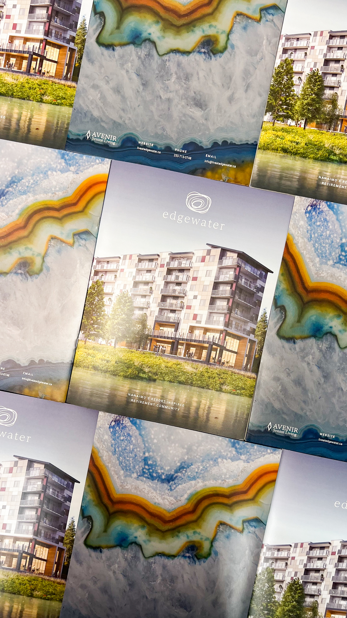 Brochures designed by Array for Edgewater retirement community.